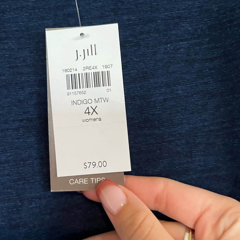 J. Jill Navy and Light Blue Ombre Tank Top 4x - Picture 2 of 3